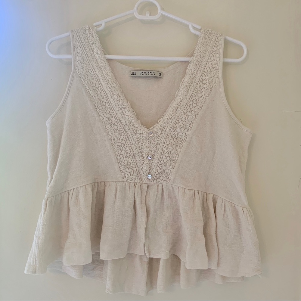 White Zara M Knit Top